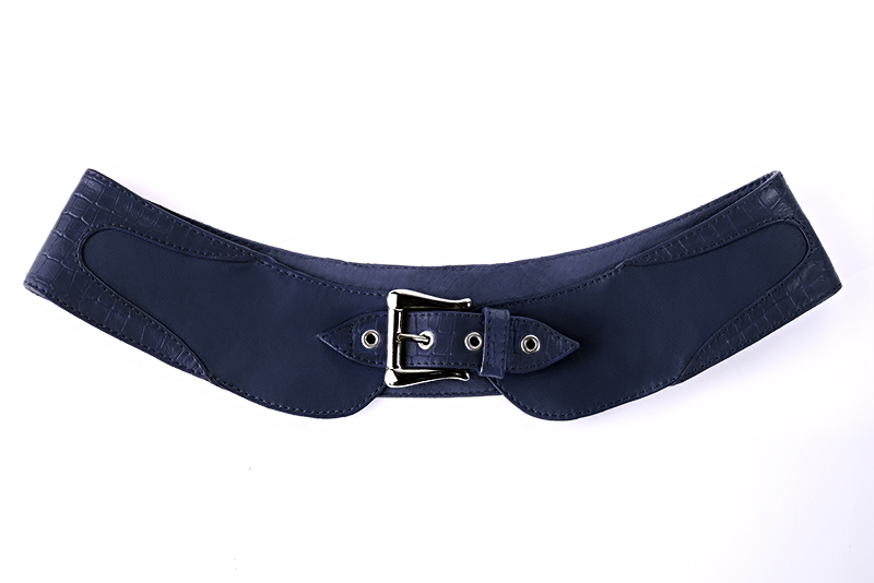 Dress small handbag in navy blue leather - Rear view
